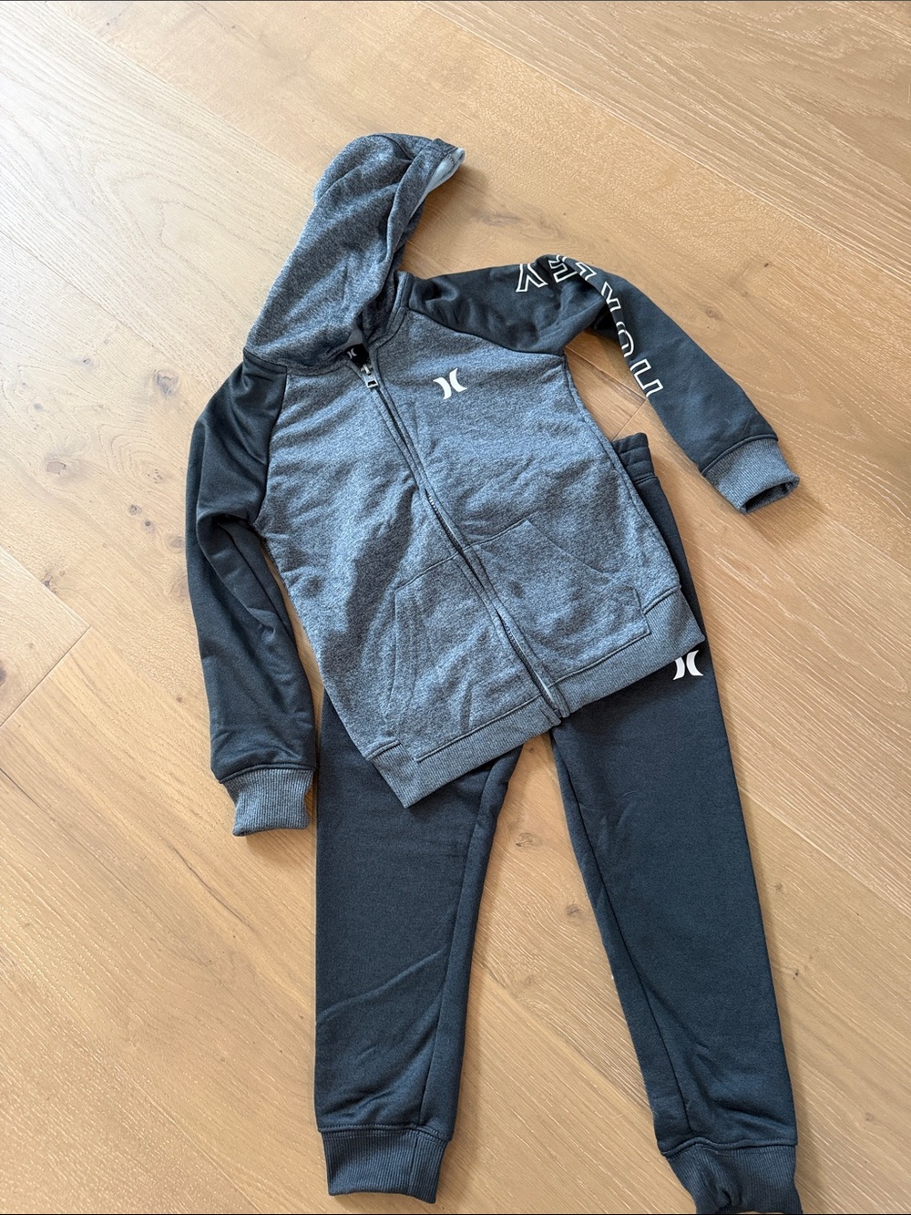 Hurley Kids Gray & Black Hooded Sweatshirt with Joggers